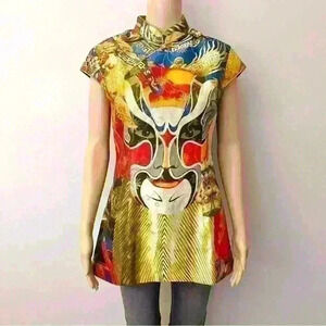 Vintage multicolor short sleeves top
